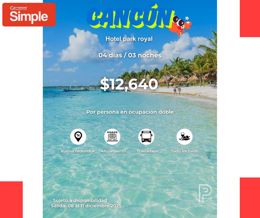 ¡Tus Vacaciones en Cancún son así de Simple!